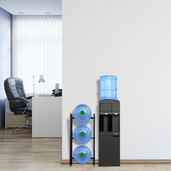 3-Tier Water Bottle Holder, 5 Gallon Removable Water Bottle Holder Organization Storage Rack, Black